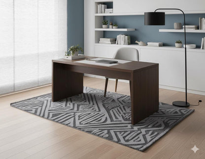Contemporary Gray High-Low Pile Textured Area Rug – Modern Geometric Pattern Carpet