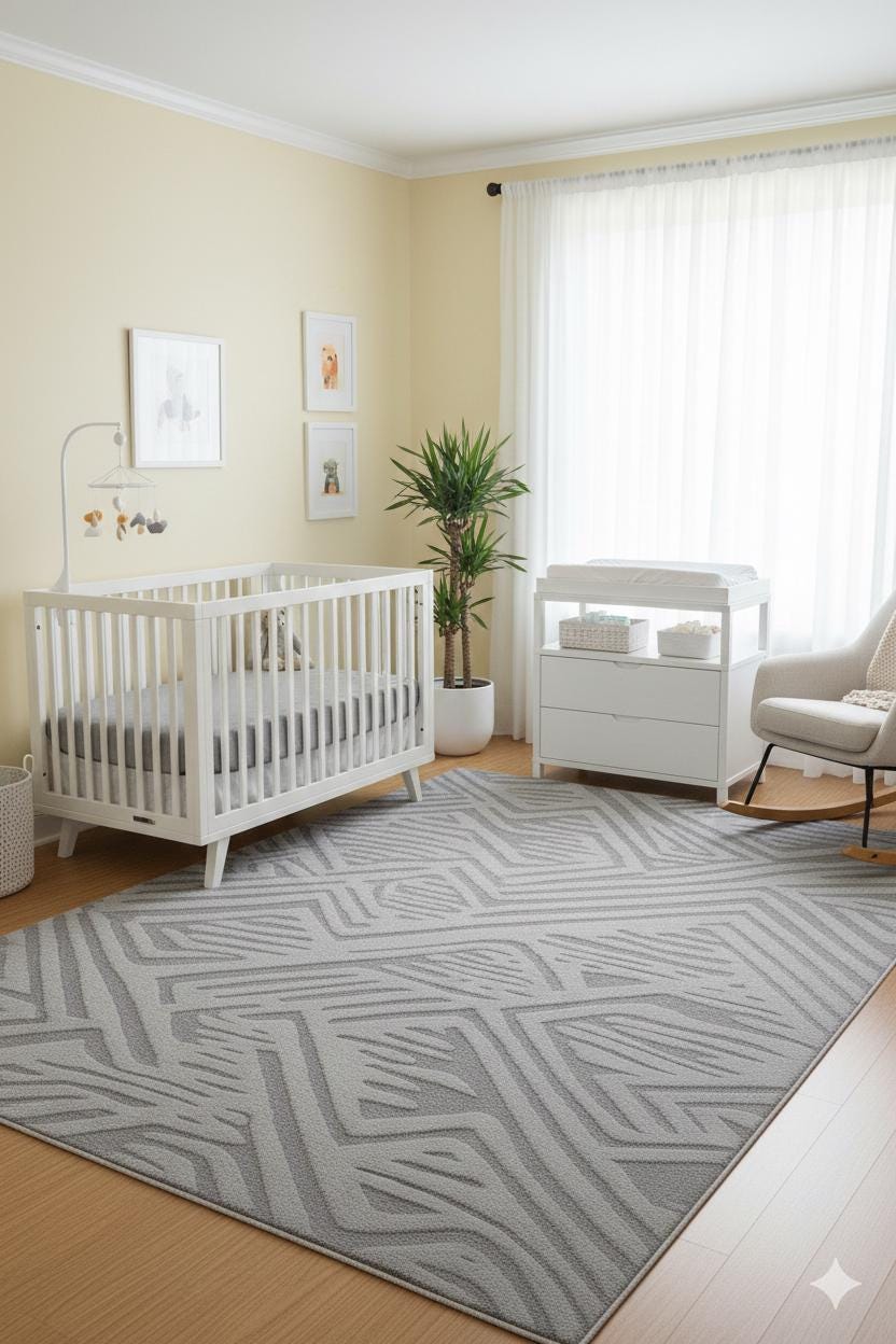 Contemporary Gray High-Low Pile Textured Area Rug – Modern Geometric Pattern Carpet