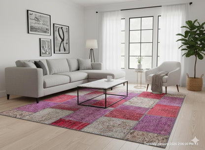 Handmade Turkish Patchwork Rug 6'x10' - Bohemian Wool Area Rug