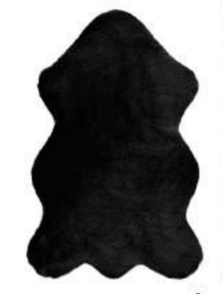 Black Faux Rabbit Fur Rug: Soft Plush Area Rug