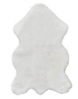 White Faux Rabbit Fur Rug: Soft Plush Carpet, non-slip