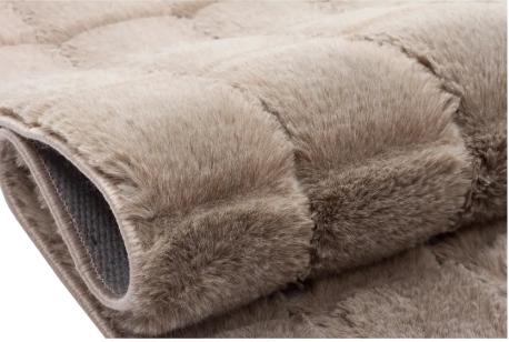 Artificial Rabbit Fur Rug: Soft Brown Plush Carpet