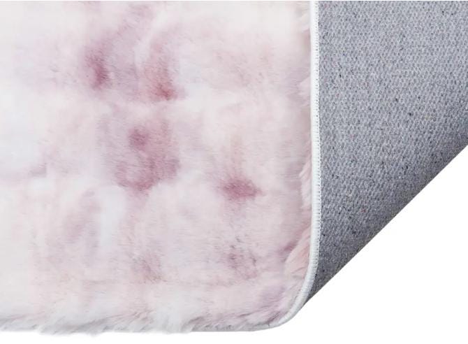 Lilac Faux Rabbit Fur Rug: Soft Plush Carpet