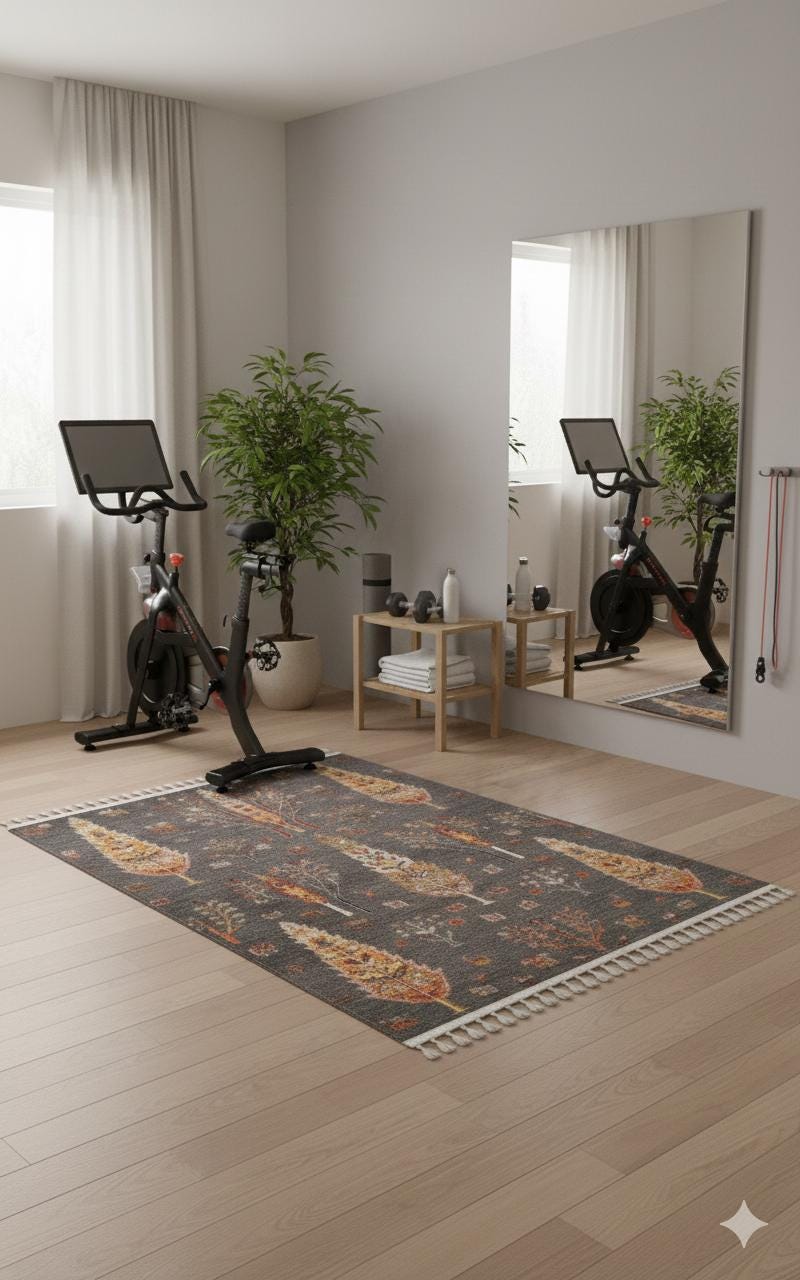 Gray Vintage Rug: Classic Washable Rug with Tassels