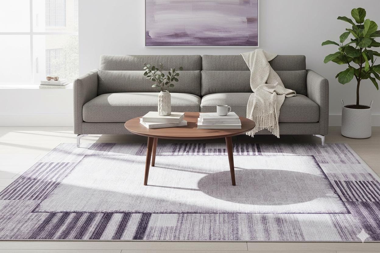 Modern Geometric Abstract Area Rug, Washable Beige Gray Carpet