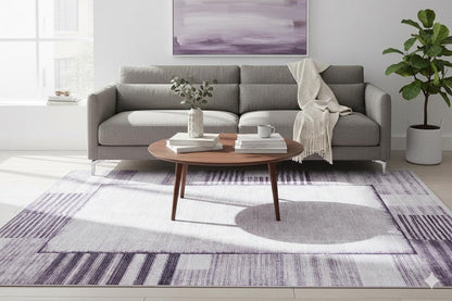 Modern Geometric Abstract Area Rug, Washable Beige Gray Carpet