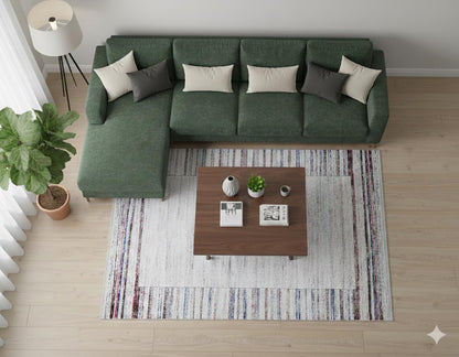 Modern Minimalist Washable Rug | Distressed Abstract Stripes