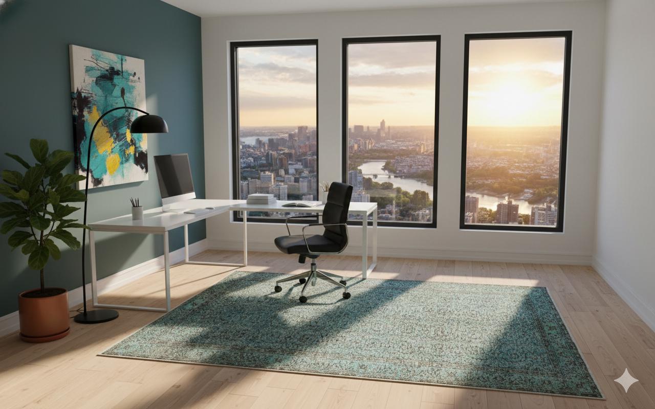 Vintage Turkish Wool Rug (5.1x8.2 ft): Handmade Anatolian Persian Design