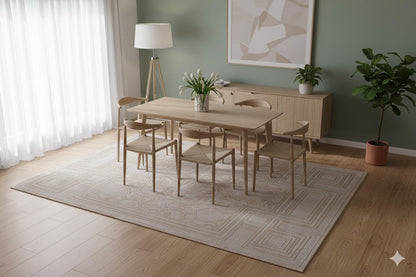 Custom Hand-Tufted Viscose Rug: Contemporary Beige Design