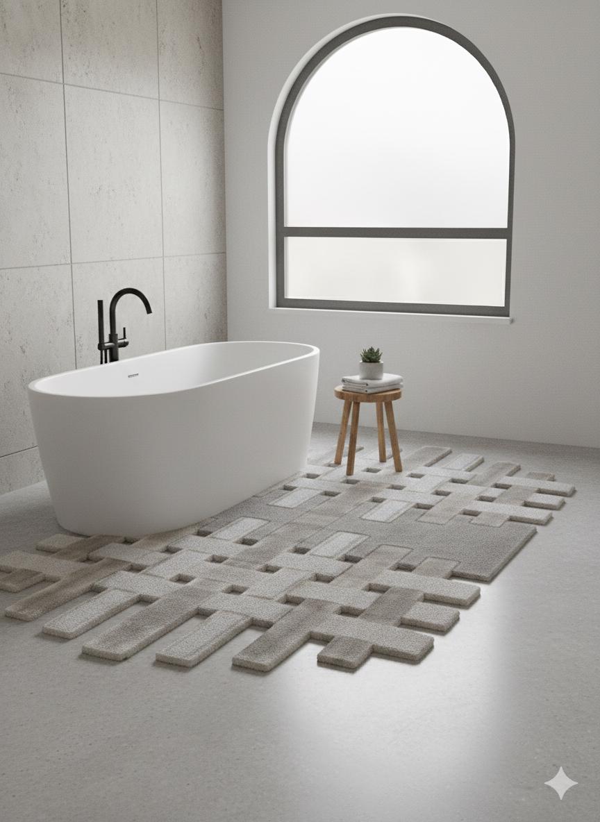 Hand Tufted Viscose Rug: Custom Designer Gray Rug
