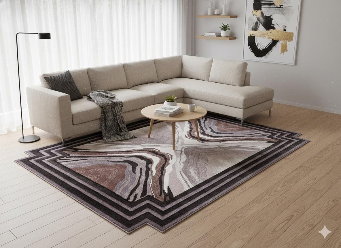 Custom Hand-Tufted Viscose Rug: Contemporary Beige Design