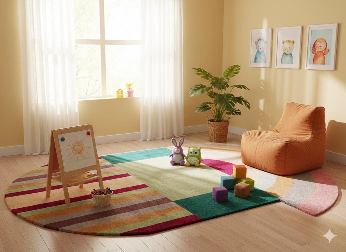Custom Viscose Rug: Hand-Tufted Contemporary Colorful Design