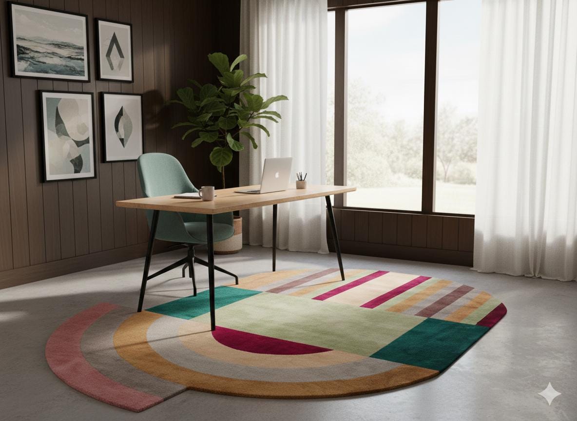 Custom Viscose Rug: Hand-Tufted Contemporary Colorful Design
