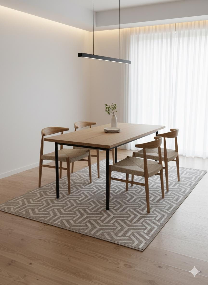 Modern Geometric Area Rug – Gray 3D Pattern Carpet, Floor Decor (160x230 cm)