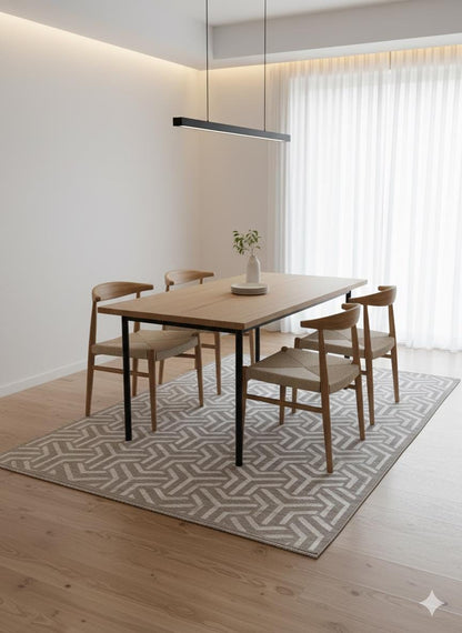 Modern Geometric Area Rug – Gray 3D Pattern Carpet, Floor Decor (160x230 cm)