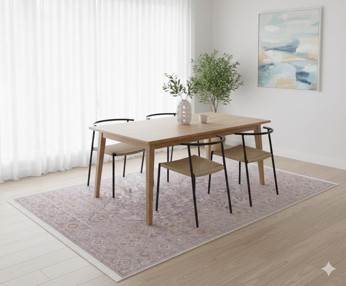Faded Floral Turkish Rug: Vintage Style Area Carpet