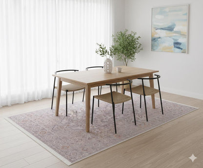 Faded Floral Turkish Rug: Vintage Style Area Carpet