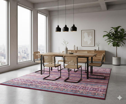 Vintage Red Shawl Design Rug: Washable Living Room Carpet