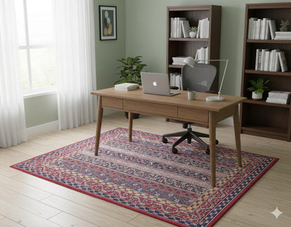 Red Vintage oriental Rug: Washable Red Accent Carpet
