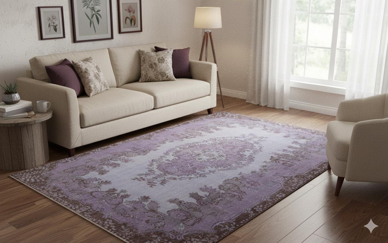 Vintage Turkish Wool Rug (6'x9'5") - Bohemian Anatolian Design