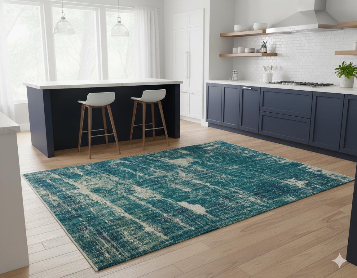 Vintage Turkish Wool Rug (5.6x8.5 ft): Handmade Anatolian Bohemian Area Rug