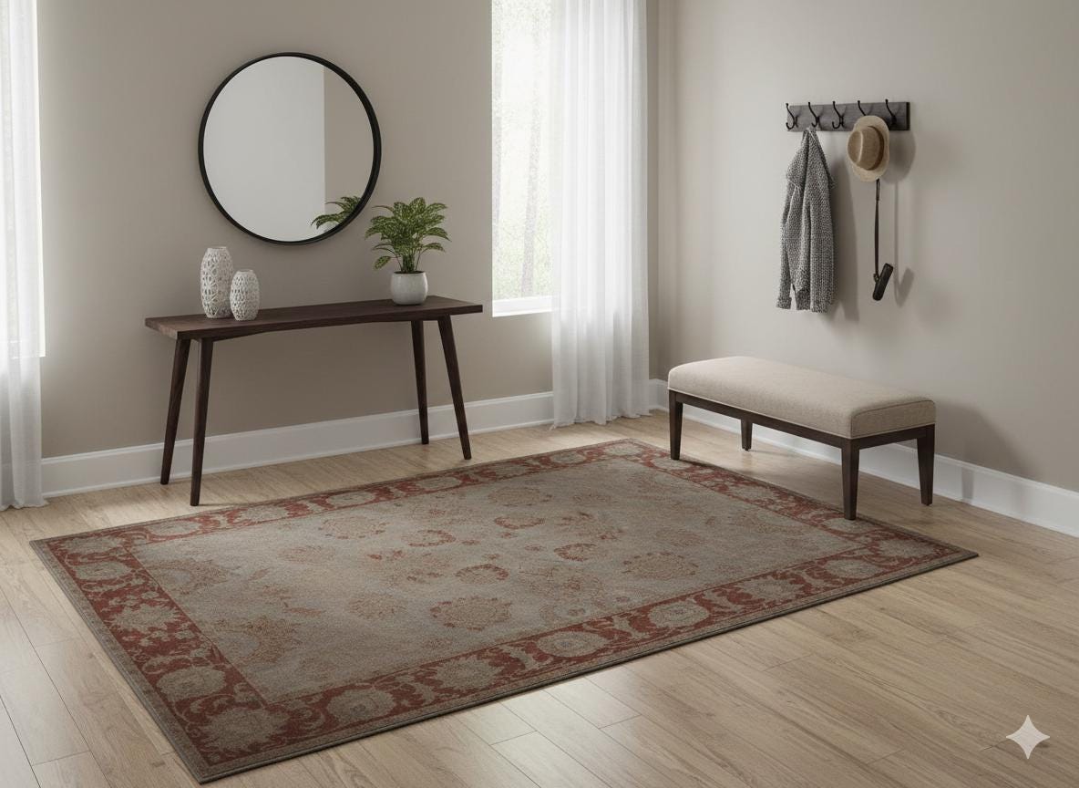 Handmade Turkish Wool Rug 8x12 ft, Vintage Style Carpet