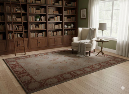 Handmade Turkish Wool Rug 8x12 ft, Vintage Style Carpet