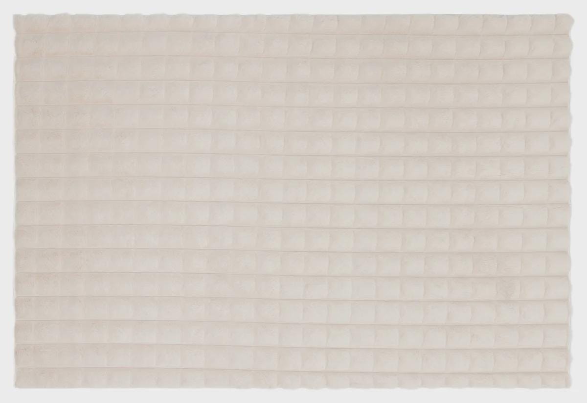 Beige Soft Fur Rug: Soft Washable Plush Carpet
