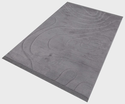 Gray Soft Fur Rug: Soft Washable Plush Carpet