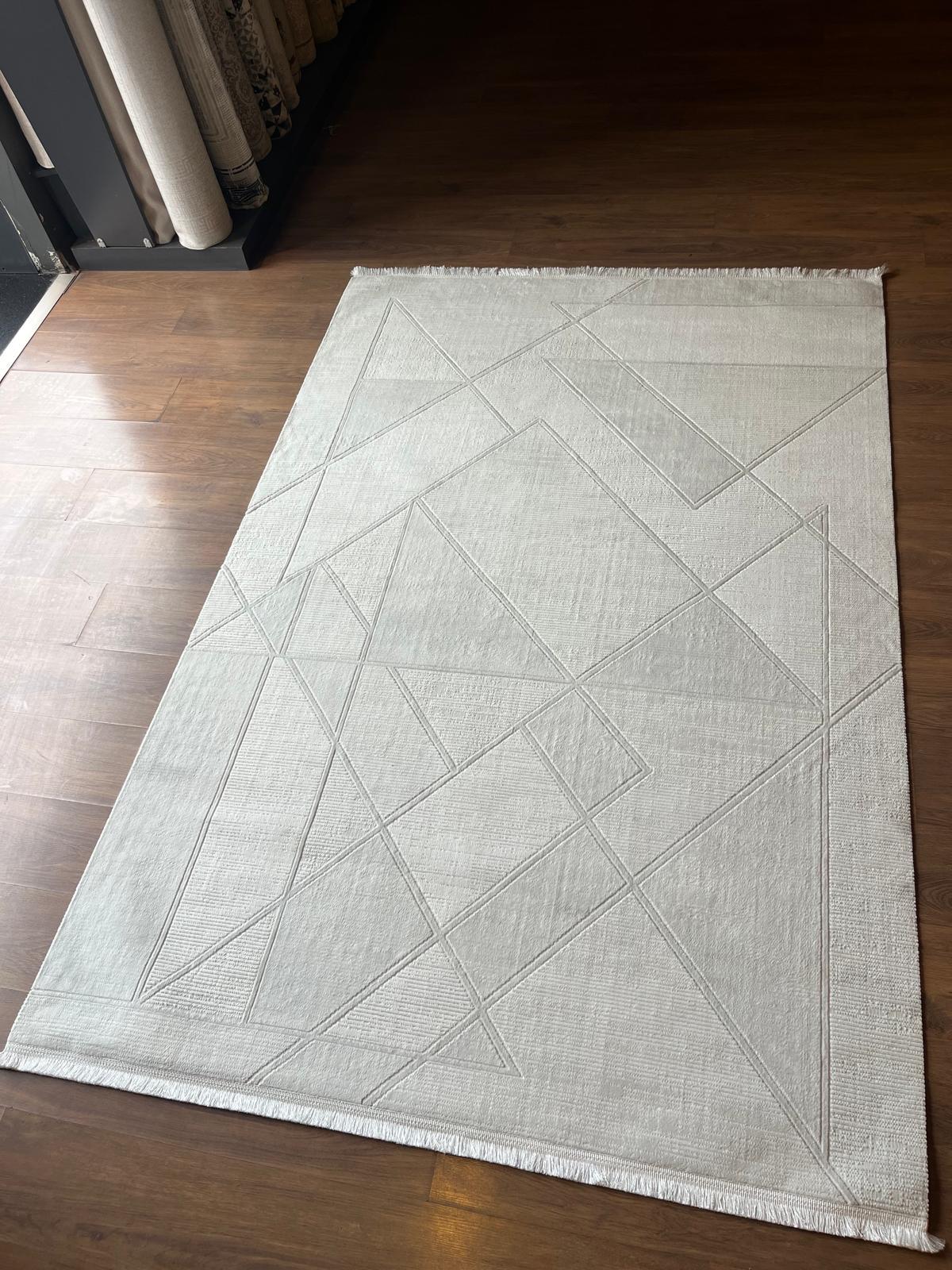 Contemporary Geometric Area Rug 160x230cm – Modern Minimalist Carpet for Living Room