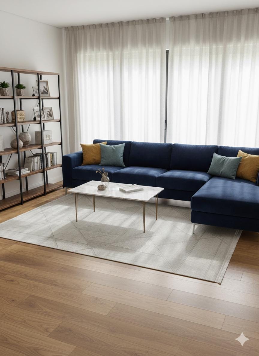 Contemporary Geometric Area Rug 160x230cm – Modern Minimalist Carpet for Living Room