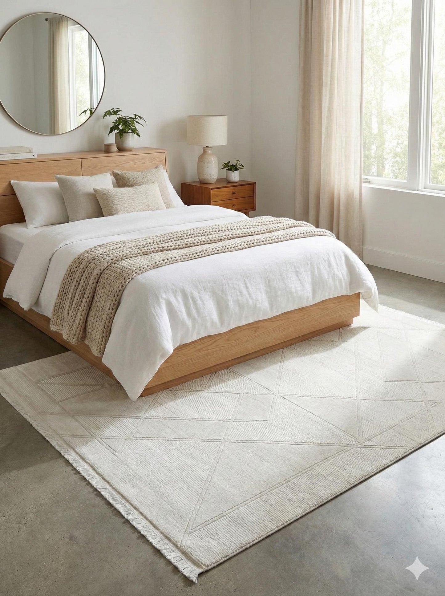 Contemporary Geometric Area Rug 160x230cm – Modern Minimalist Carpet for Living Room