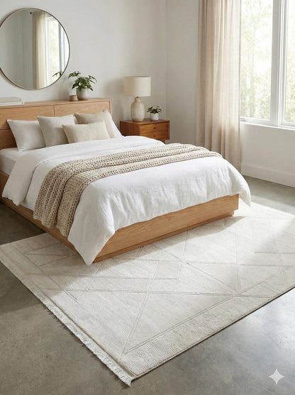 Contemporary Geometric Area Rug 160x230cm – Modern Minimalist Carpet for Living Room