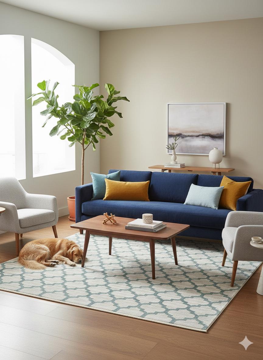 Modern Geometric Area Rug 160x230cm, Fine Contemporary Living Room Carpet