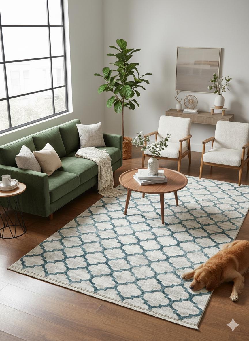 Modern Geometric Area Rug 160x230cm, Fine Contemporary Living Room Carpet