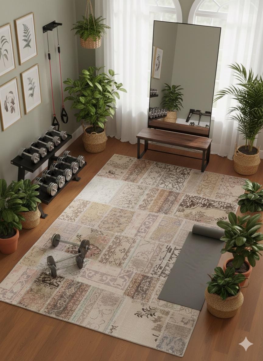 5x8, Handmade Wool Turkish Patchwork Rug – Vintage, Bohemian, One-of-a-Kind Area Rug