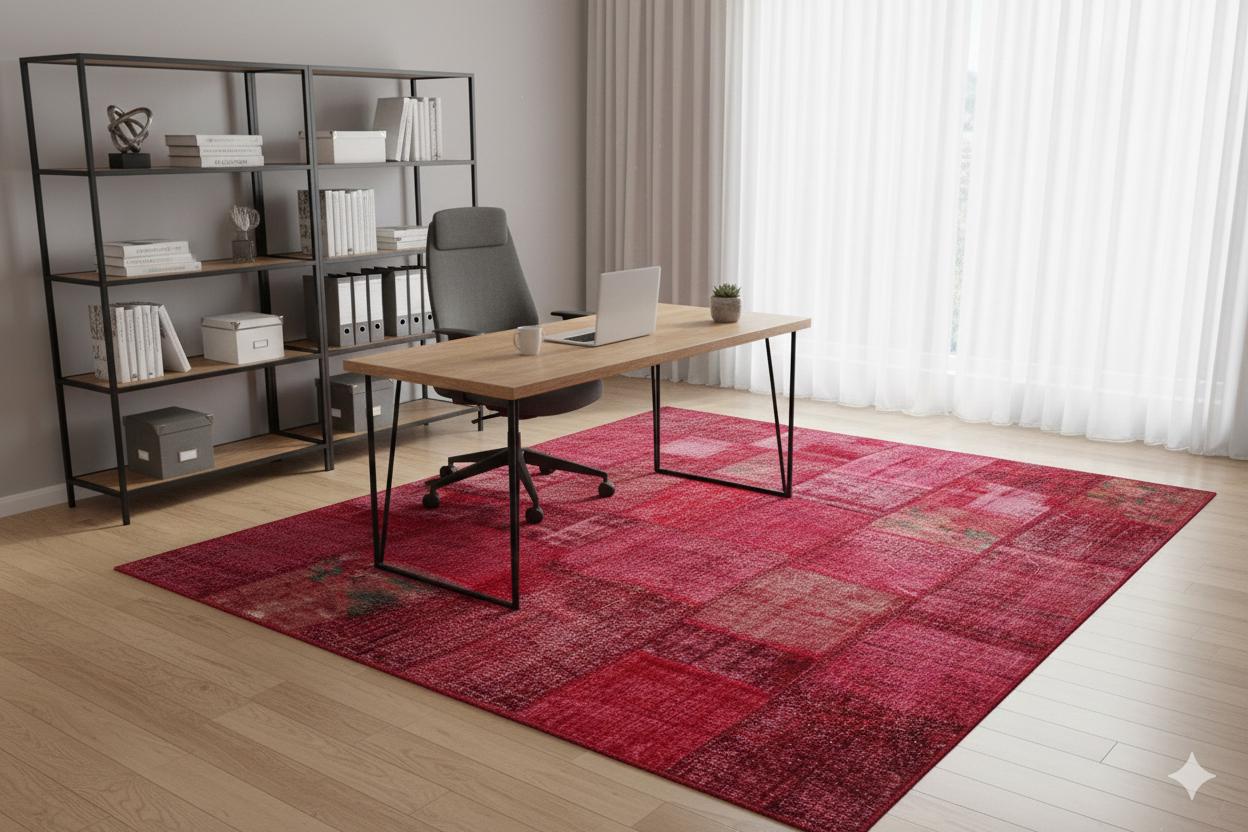 6.6x9.8, Handmade Wool Turkish Patchwork Rug – Vintage, Bohemian, One-of-a-Kind Area Rug