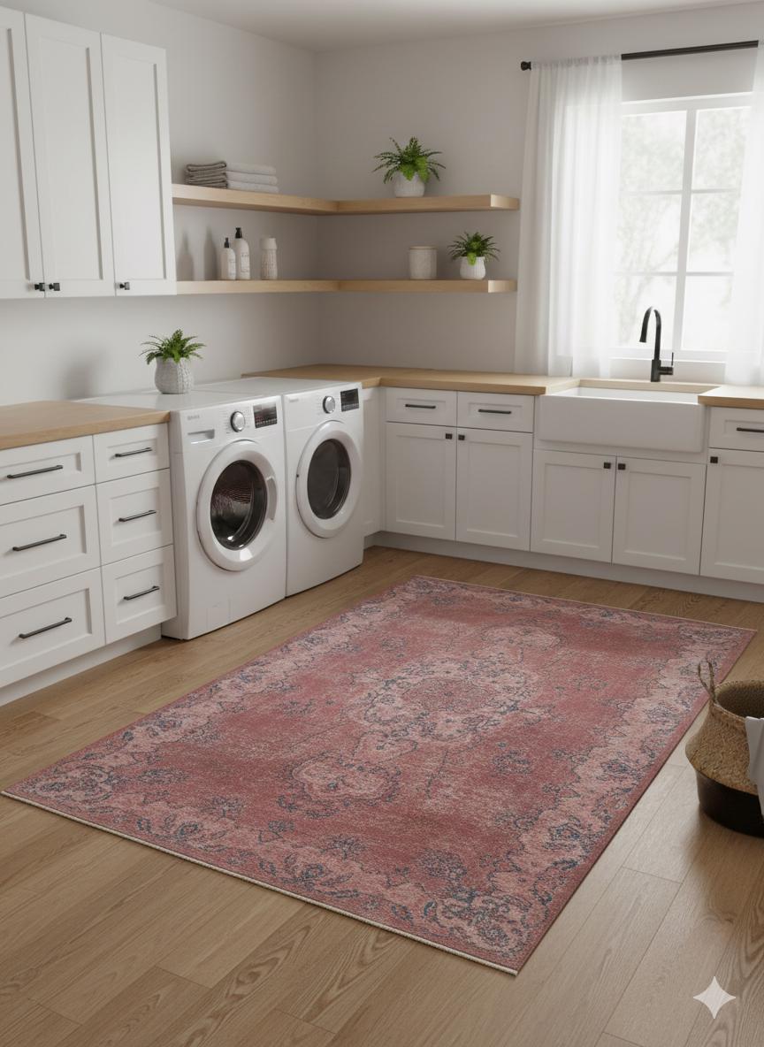 Vintage Turkish Wool Rug (5.8x9.5 ft): Handmade Anatolian Persian Design