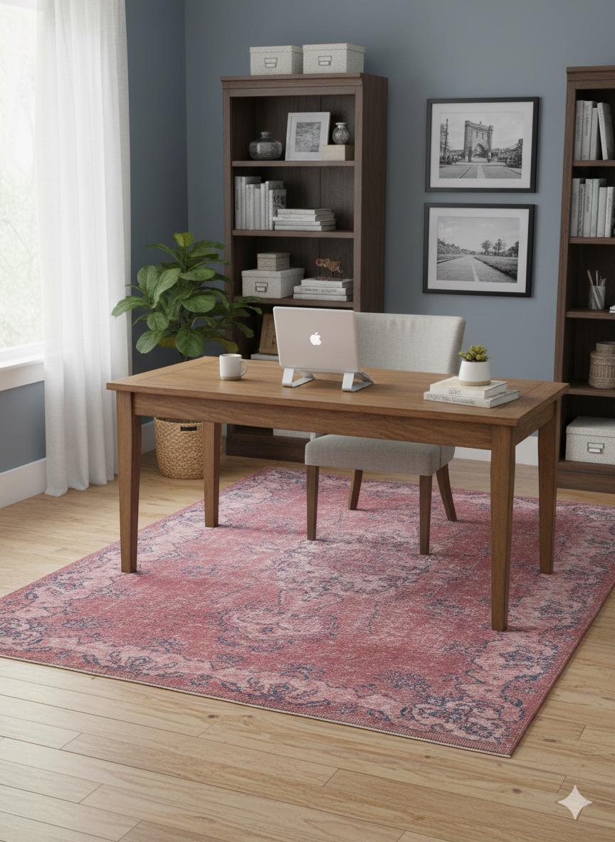 Vintage Turkish Wool Rug (5.8x9.5 ft): Handmade Anatolian Persian Design