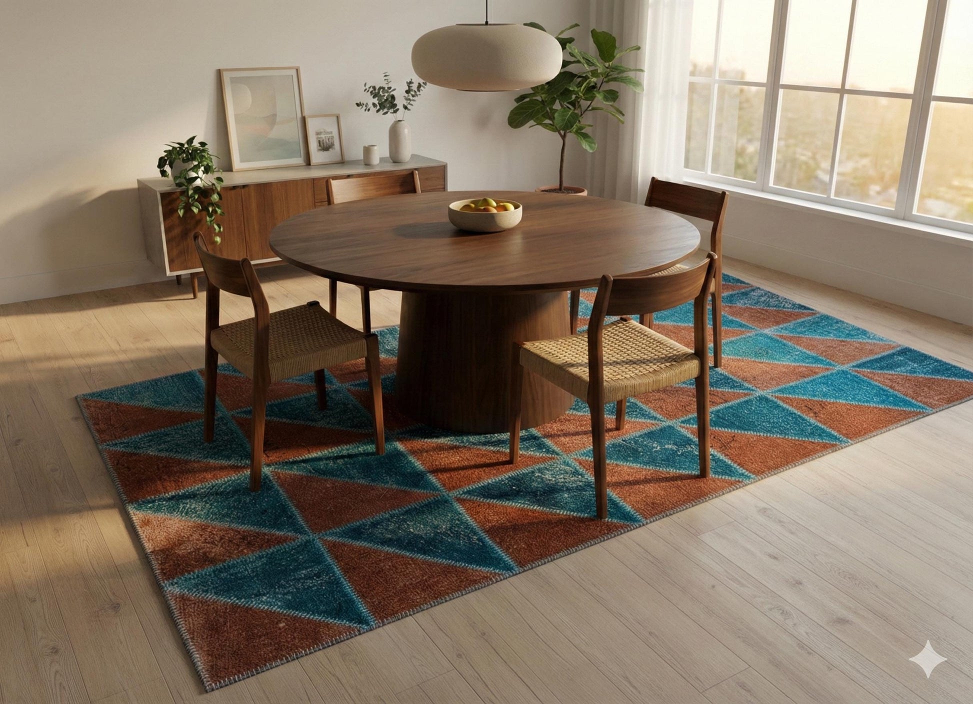 5.6x8, Handmade Wool Turkish Patchwork Rug – Vintage, Bohemian, One-of-a-Kind Area Rug