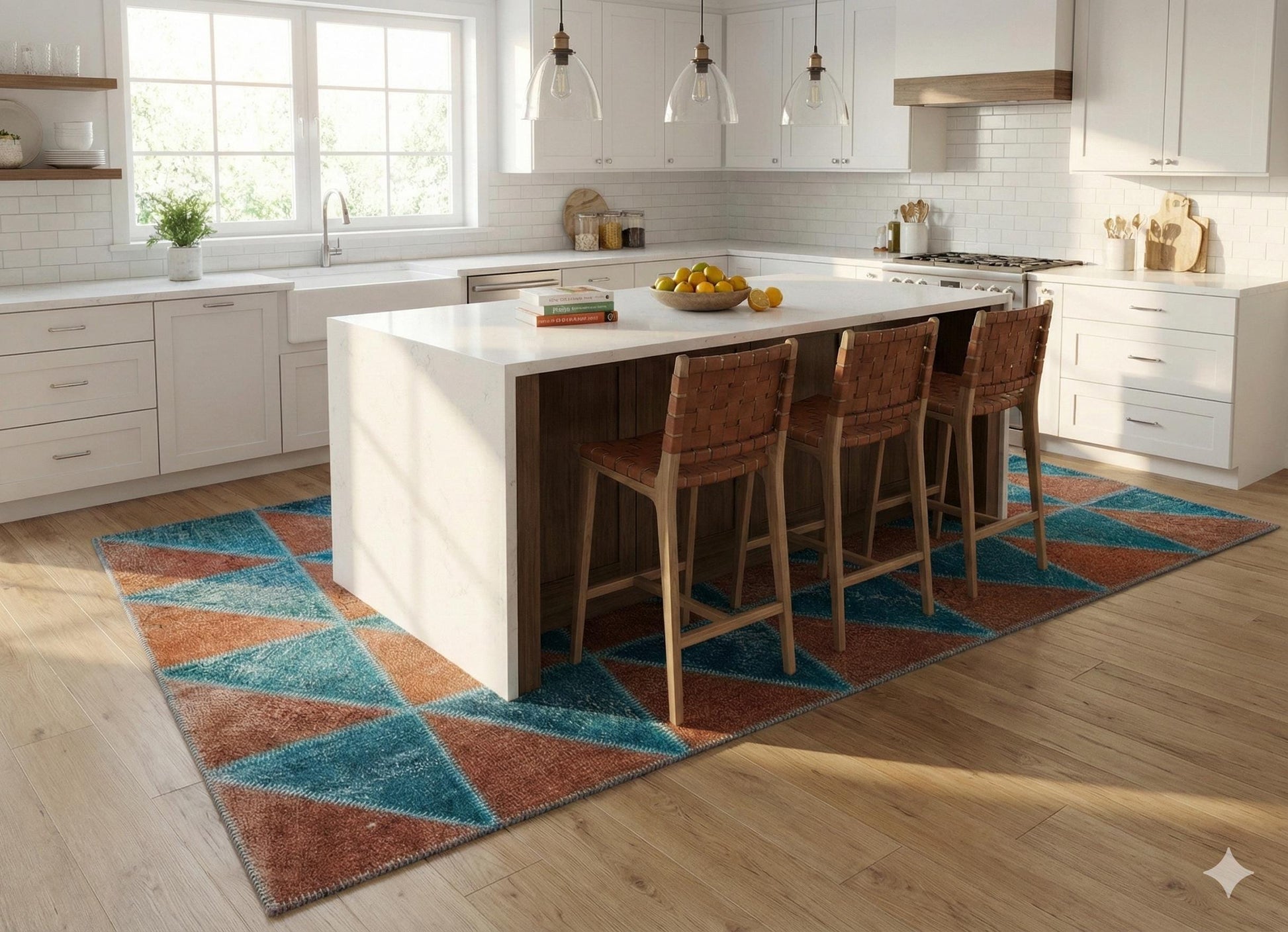 5.6x8, Handmade Wool Turkish Patchwork Rug – Vintage, Bohemian, One-of-a-Kind Area Rug