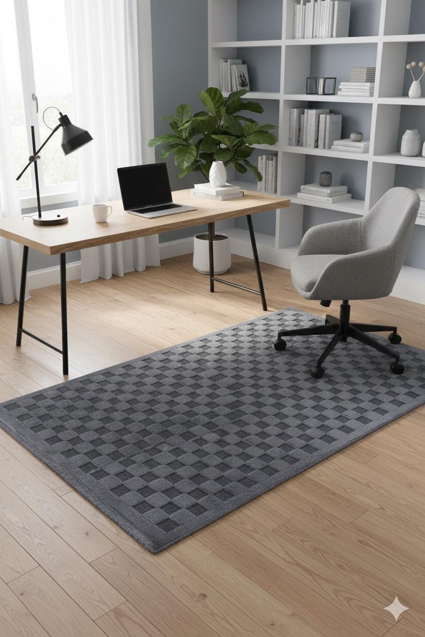Contemporary Dark Gray Basketweave Textured Area Rug – Modern Solid Neutral Carpet