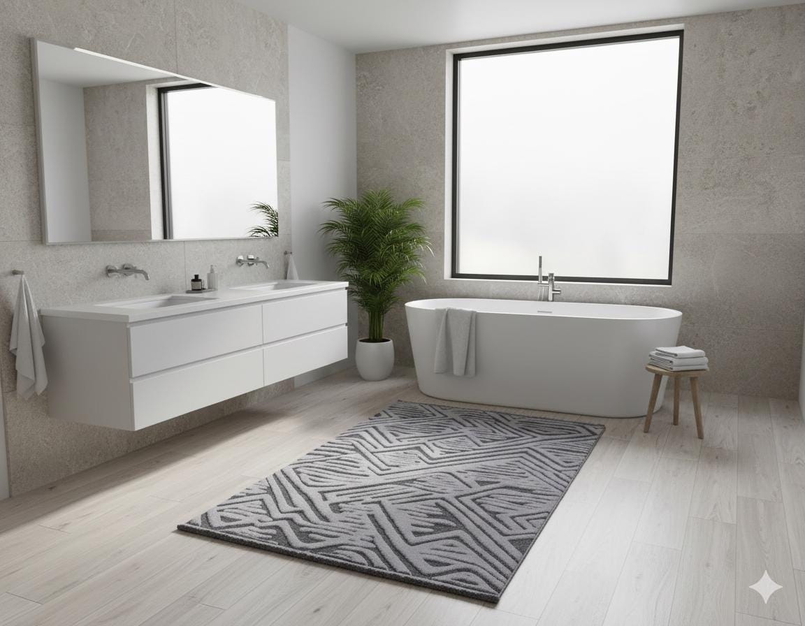 Contemporary Gray High-Low Pile Textured Area Rug – Modern Geometric Pattern Carpet