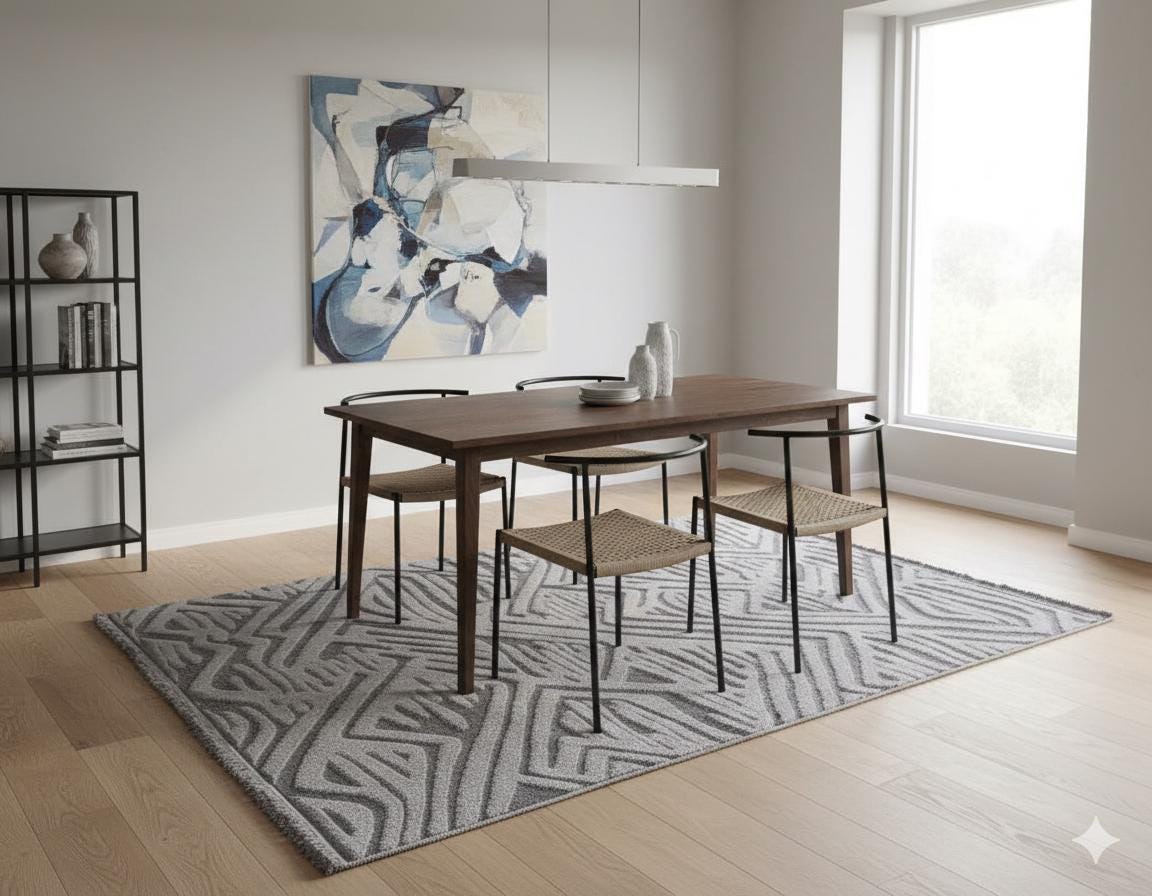 Contemporary Gray High-Low Pile Textured Area Rug – Modern Geometric Pattern Carpet