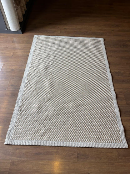 Modern Beige Jute Rug: Flatweave Outdoor/indoor carpet