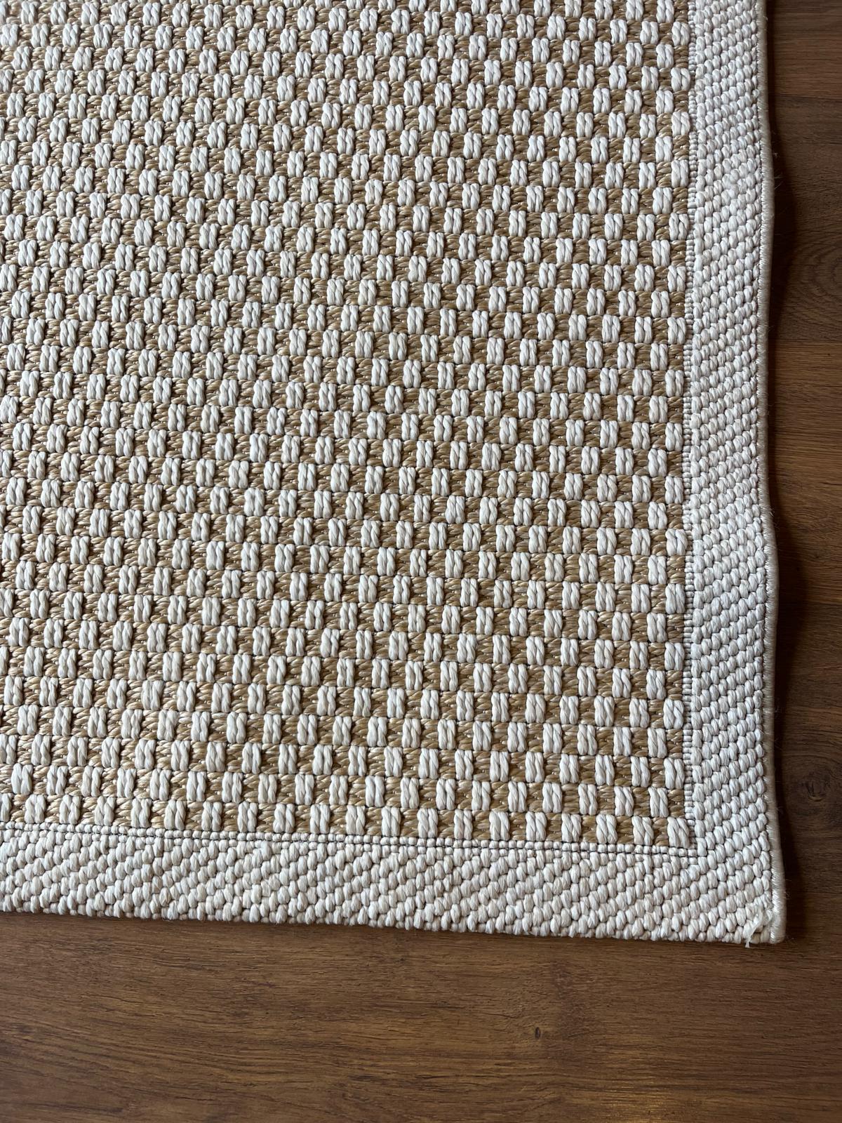 Modern Beige Jute Rug: Flatweave Outdoor/indoor carpet