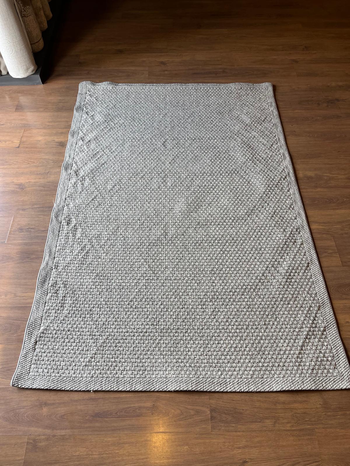 Modern Gray Jute Rug: Flatweave Outdoor/indoor carpet