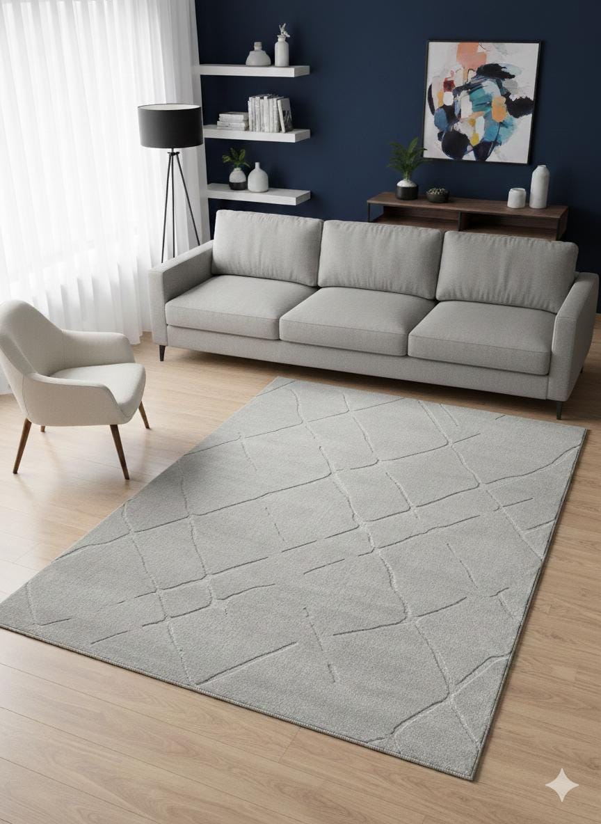 Plain Gray Area Rug: Minimalist Grey Carpet for Contemporary Living Spaces