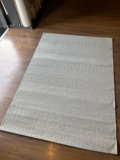 Modern Gray textured wool Rug: Flatweave Indoor carpet