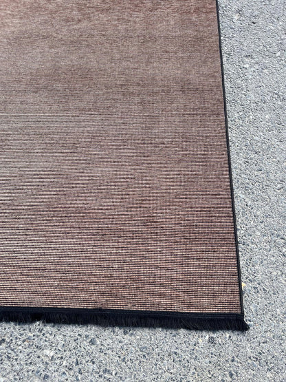 Modern Brown Stripe Rug: Washable Plain Cotton, Anti-Allergic carpet